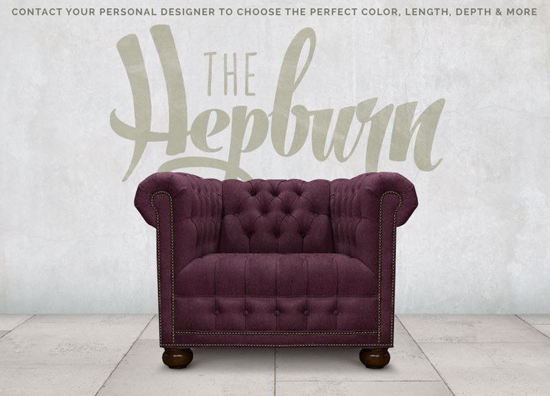 The Hepburn: a Luxurious Tufted-Seat Chesterfield Chair in Perry Wool Cloak