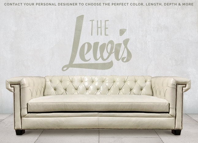 The Lewis: a Modern Chesterfield Sofa in Mont Blanc Ivory Leather