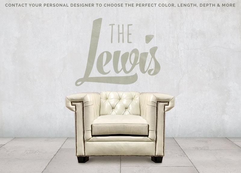 The Lewis: a Modern Chesterfield Chair in Mont Blanc Ivory Leather