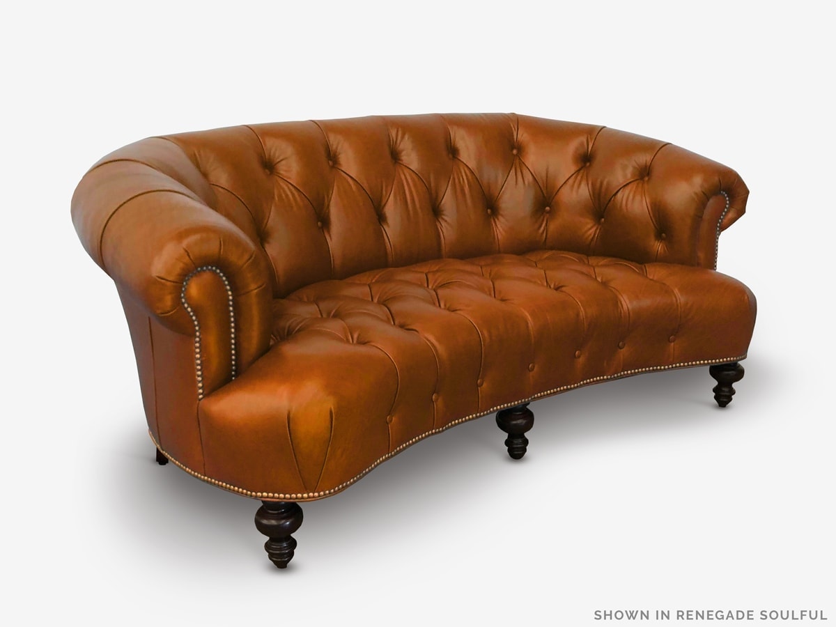 The Truman: Renegade Soulful Brown Leather Chesterfield Love Seat