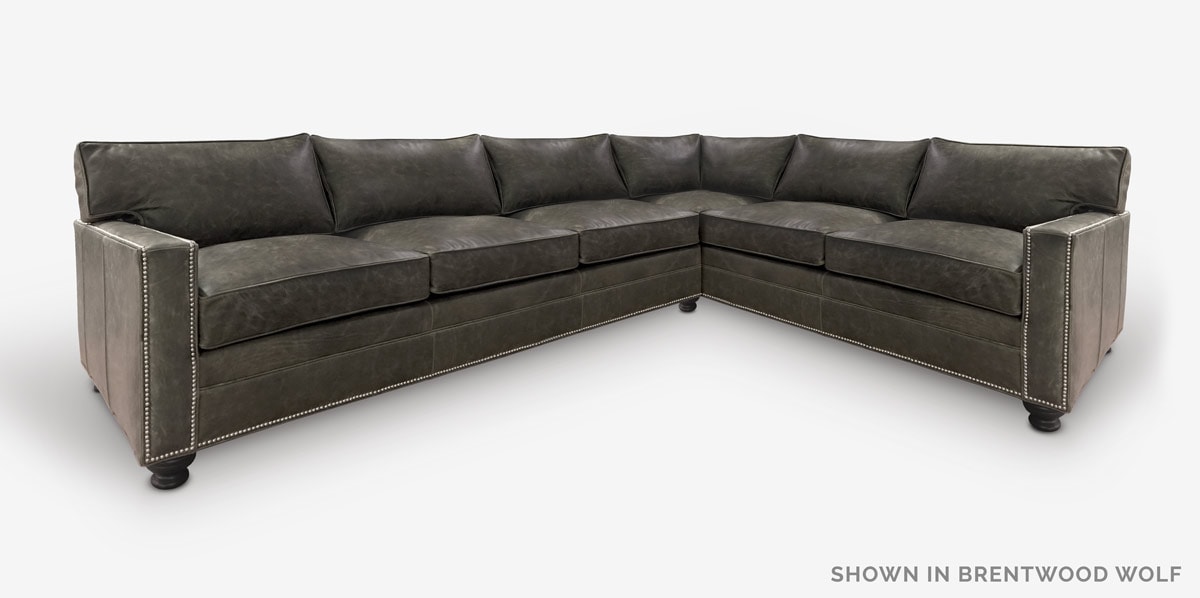 Heston Sectional in Brentwood Wolf Leather