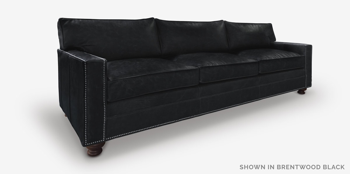 The Heston Custom Petite Arm Sofas, Heston Leather Sofa