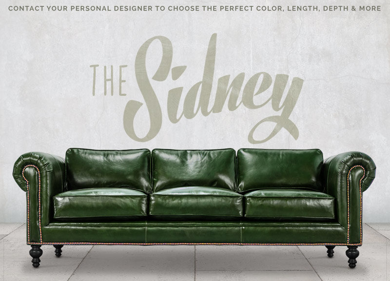 The Sidney Forest Green Pillow-Back Chesterfield Sofa