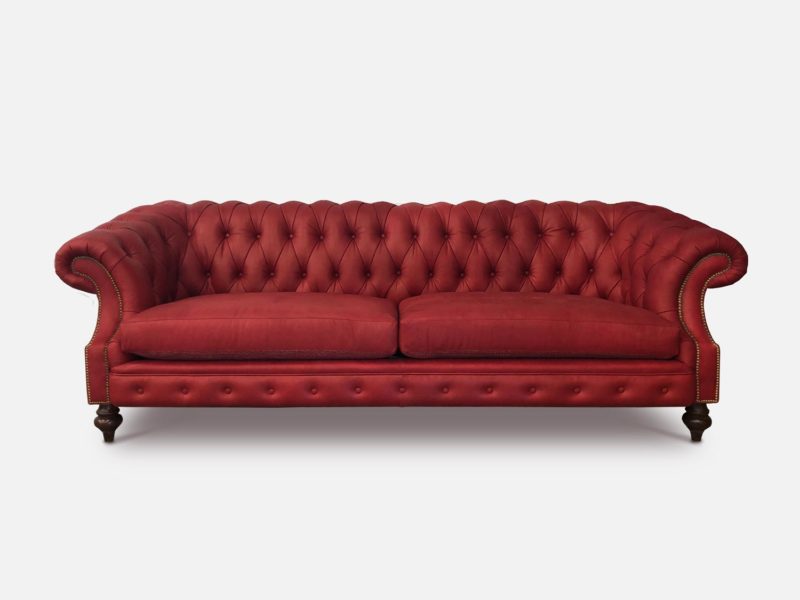 Langston Chesterfield In Red Leather