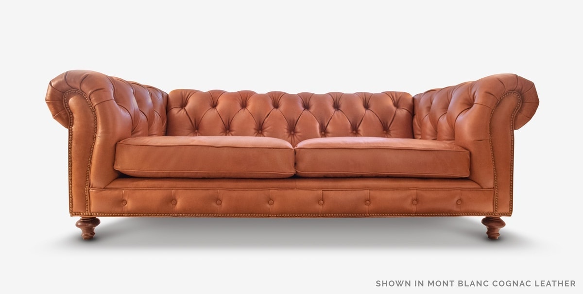 Hemingway Cognac Brown Leather Chesterfield Sofa