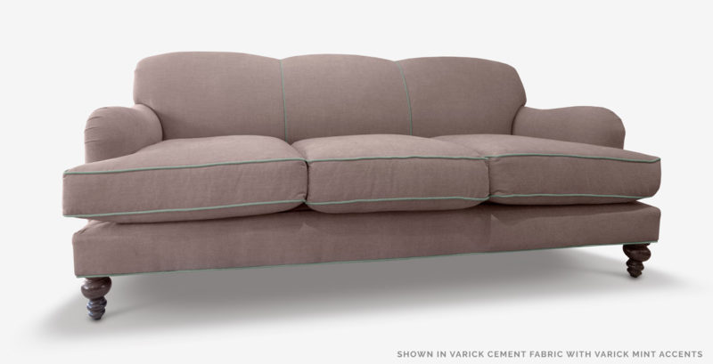 Kubrick Gray Fabric English Arm Sofa