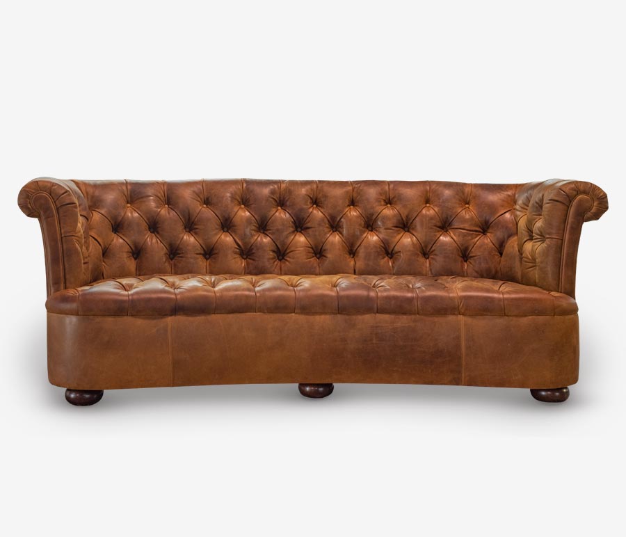Caramel Leather Vanderbilt Curved Chesterfield Caramel Leather Vanderbilt Curved Chesterfield