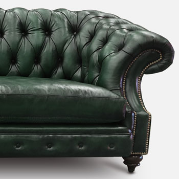 Langston Hand Stained Abete Leather Chesterfield Sofa