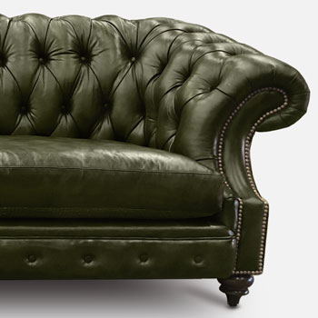 Langston Hand Stained Bosco Leather Chesterfield Sofa