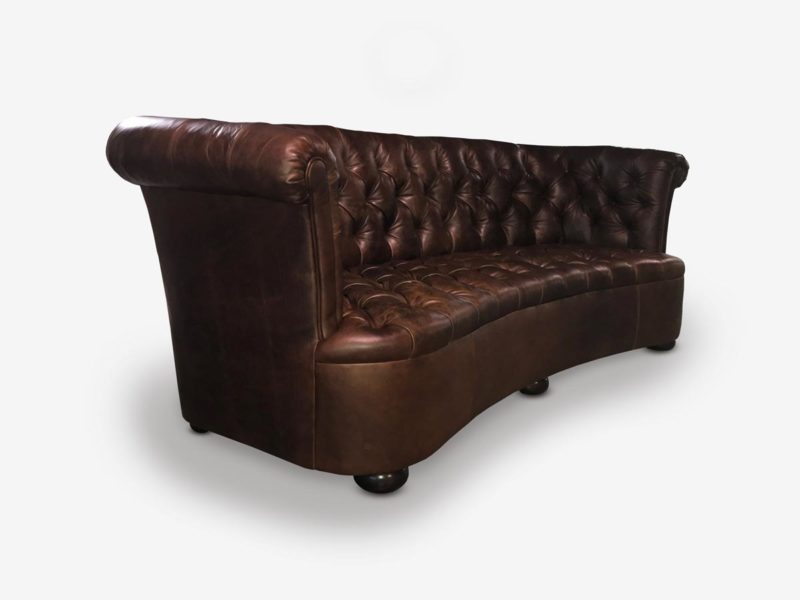 Vanderbilt Dark Brown Leather Tufted Chesterfield Sofa