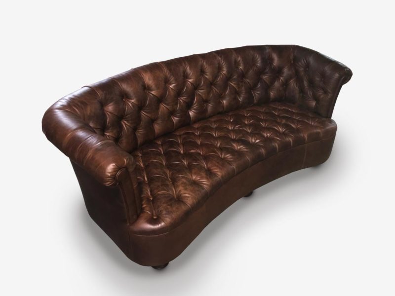 Vanderbilt Dark Brown Leather Tufted Chesterfield Sofa