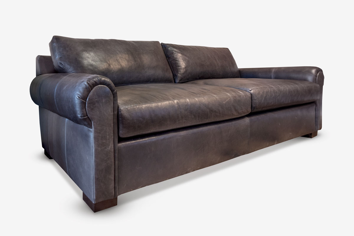 96″ Dark Grey Roosevelt Roll Arm Sofa