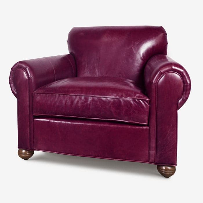 Franklin Roll-Arm Chair in Mont Blanc Plum Leather