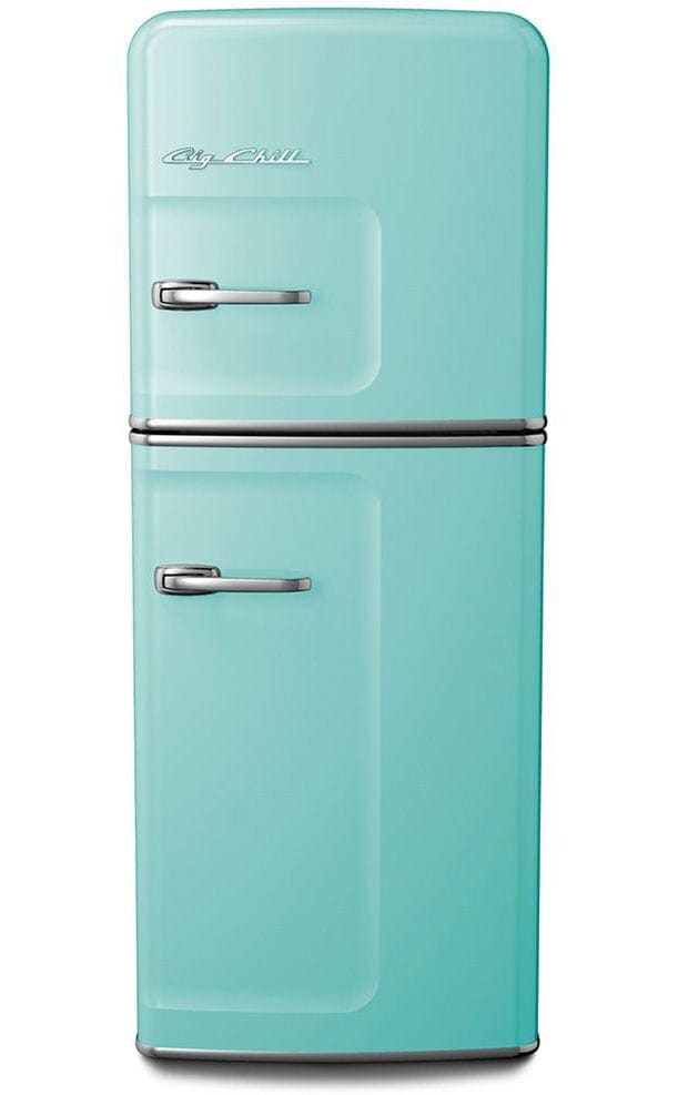 Big Chill Retro Sea Foam Green Slim Refrigerator | of Iron & Oak