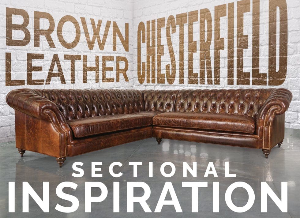 brown leather chesterfield sectional