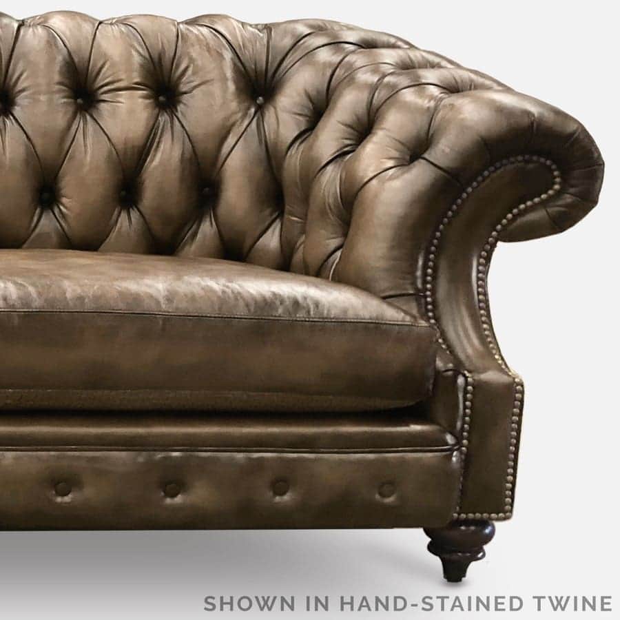 Twine Beige Hand-Stained Leather Chesterfield