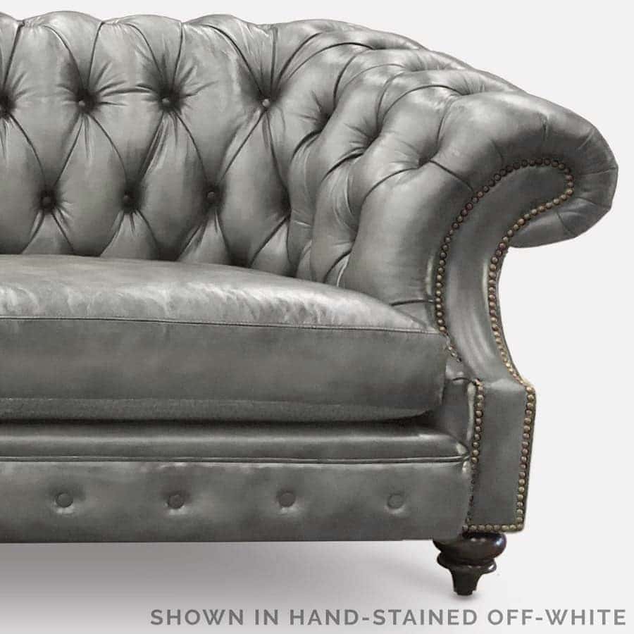 Off-White Hand-Stained Leather Chesterfield