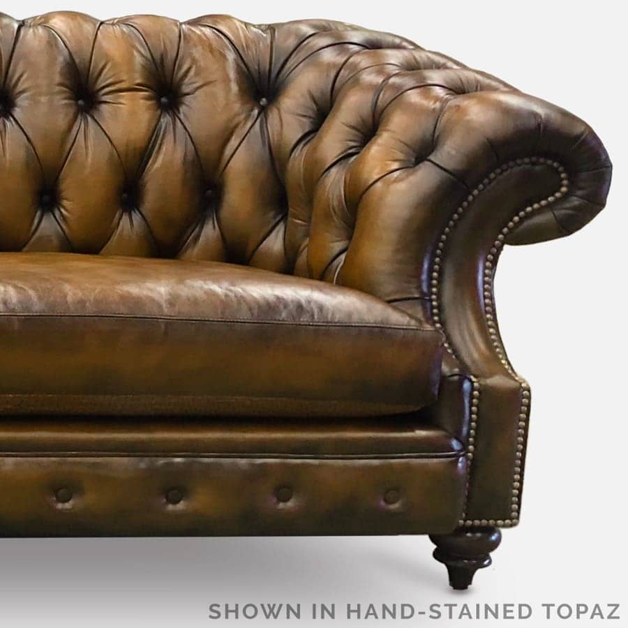 Topaz Hand-Stained Leather Chesterfield