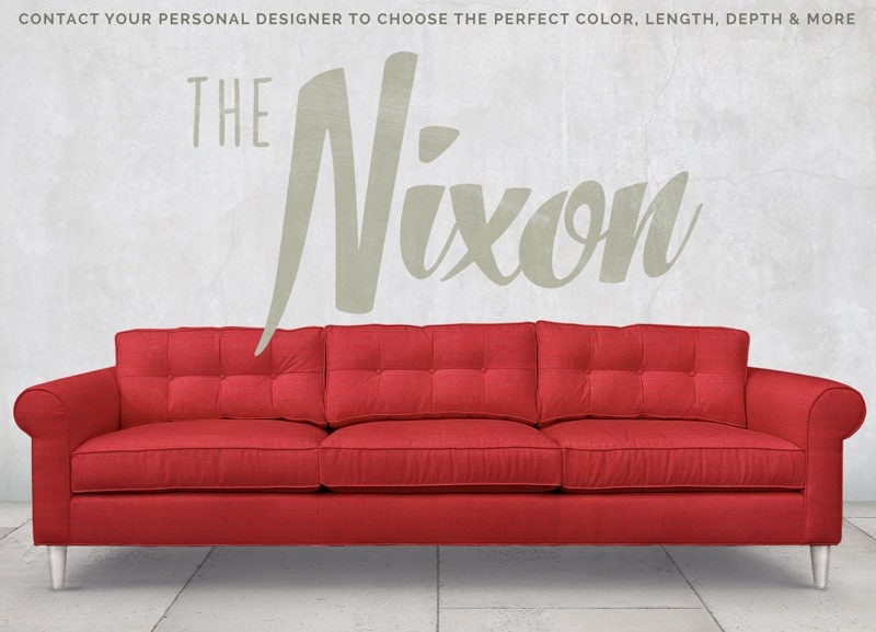 Nixon Low Profile Mid-Century Roll Arm Sofa