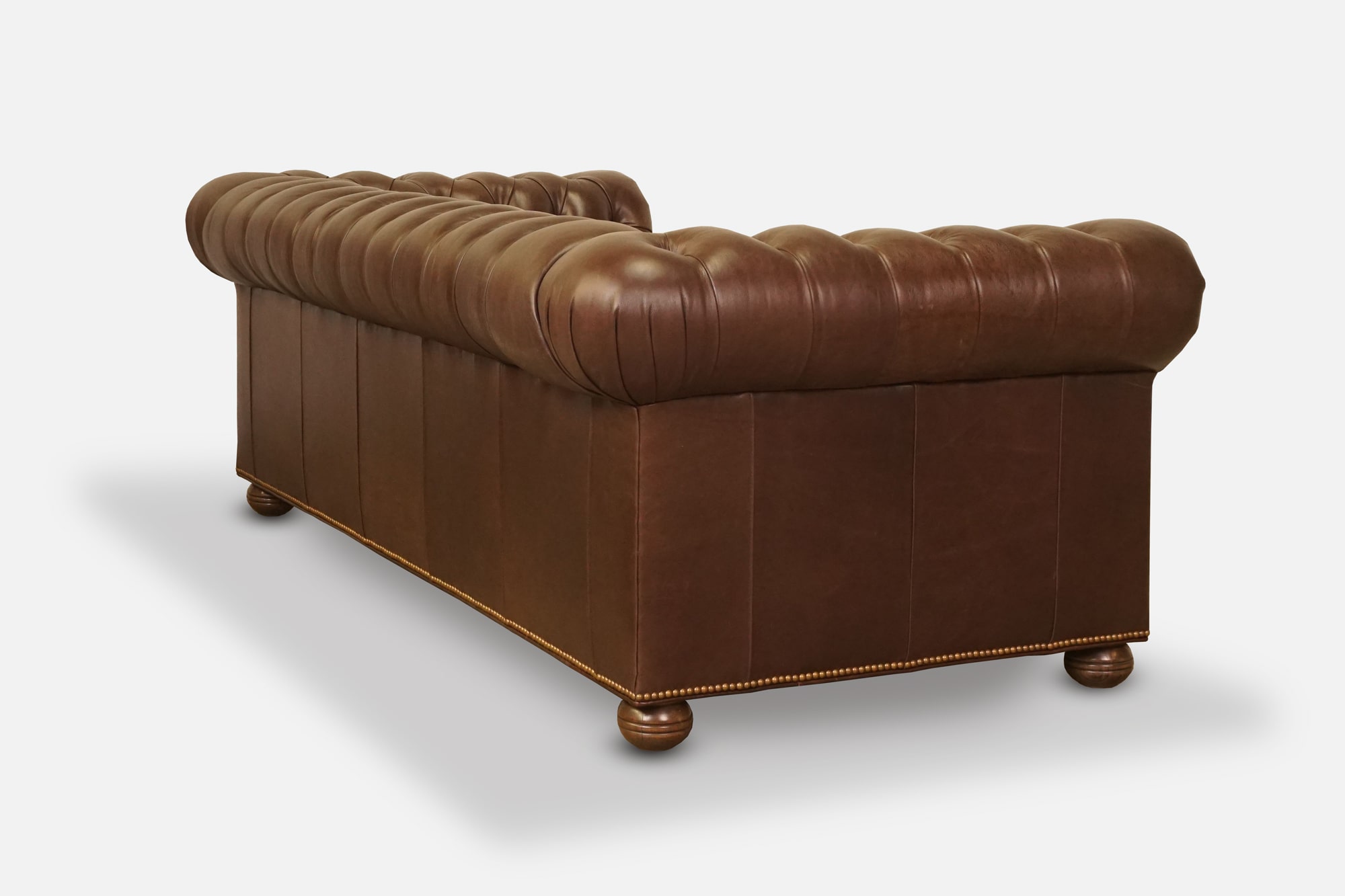 Irving Chesterfield Sofa in Vintage Brown Leather