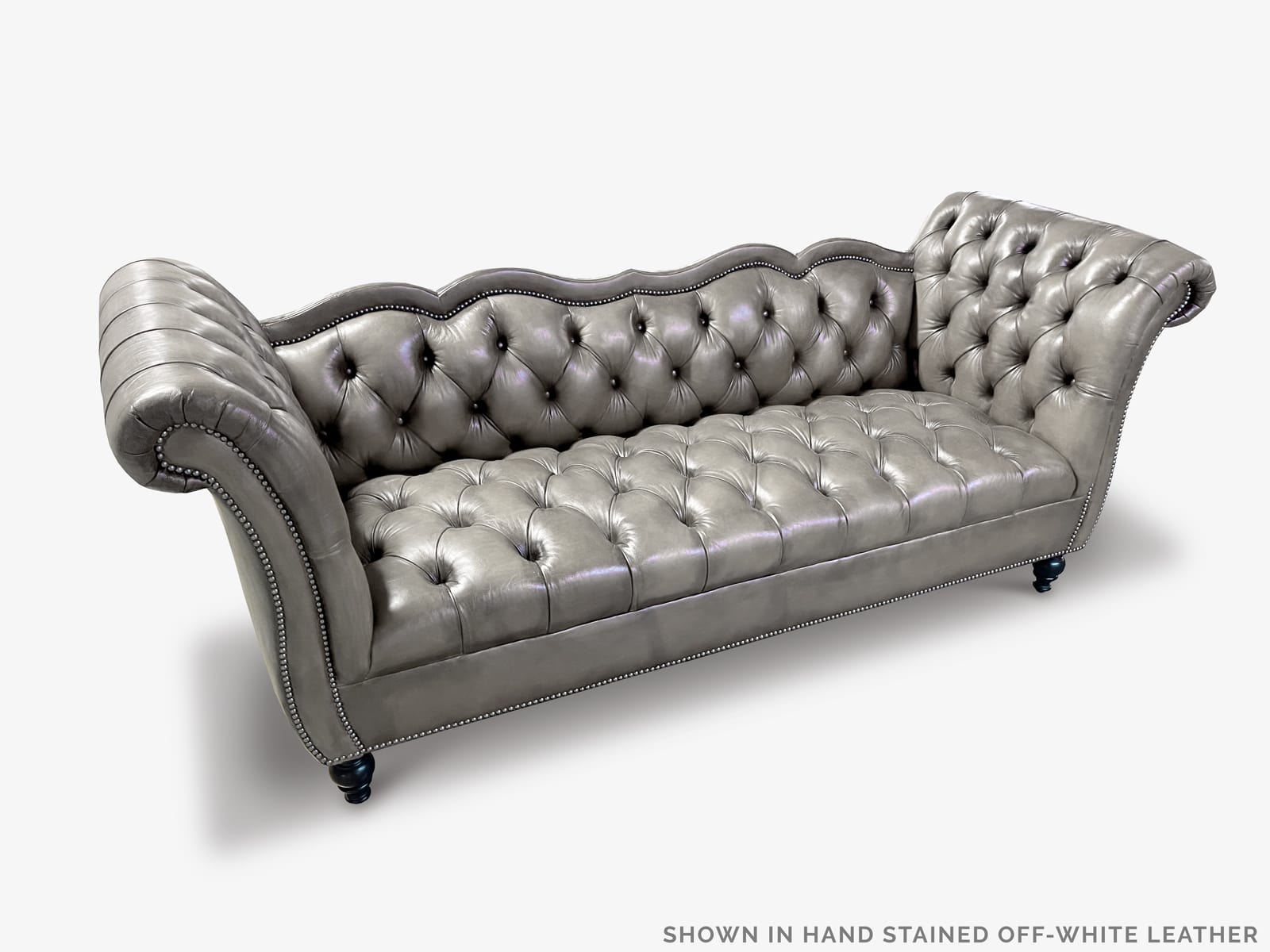 The Collins Custom Built Vintage Hand-Stained Off-White Chesterfield Sofa